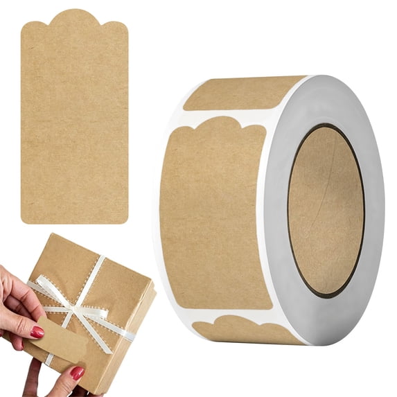 500 Pcs Natural Brown Kraft to and from Gift Tag Stickers 1.18"X2.36", Kraft to from Adhesive Gift Labels Sticker Christmas Holiday Present Labels, 500 Pcs/Roll