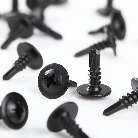 500 Pcs Phillips Truss Head Sheet Metal Self Tapping Screw 18-8 (#8 x 1/2", Black)