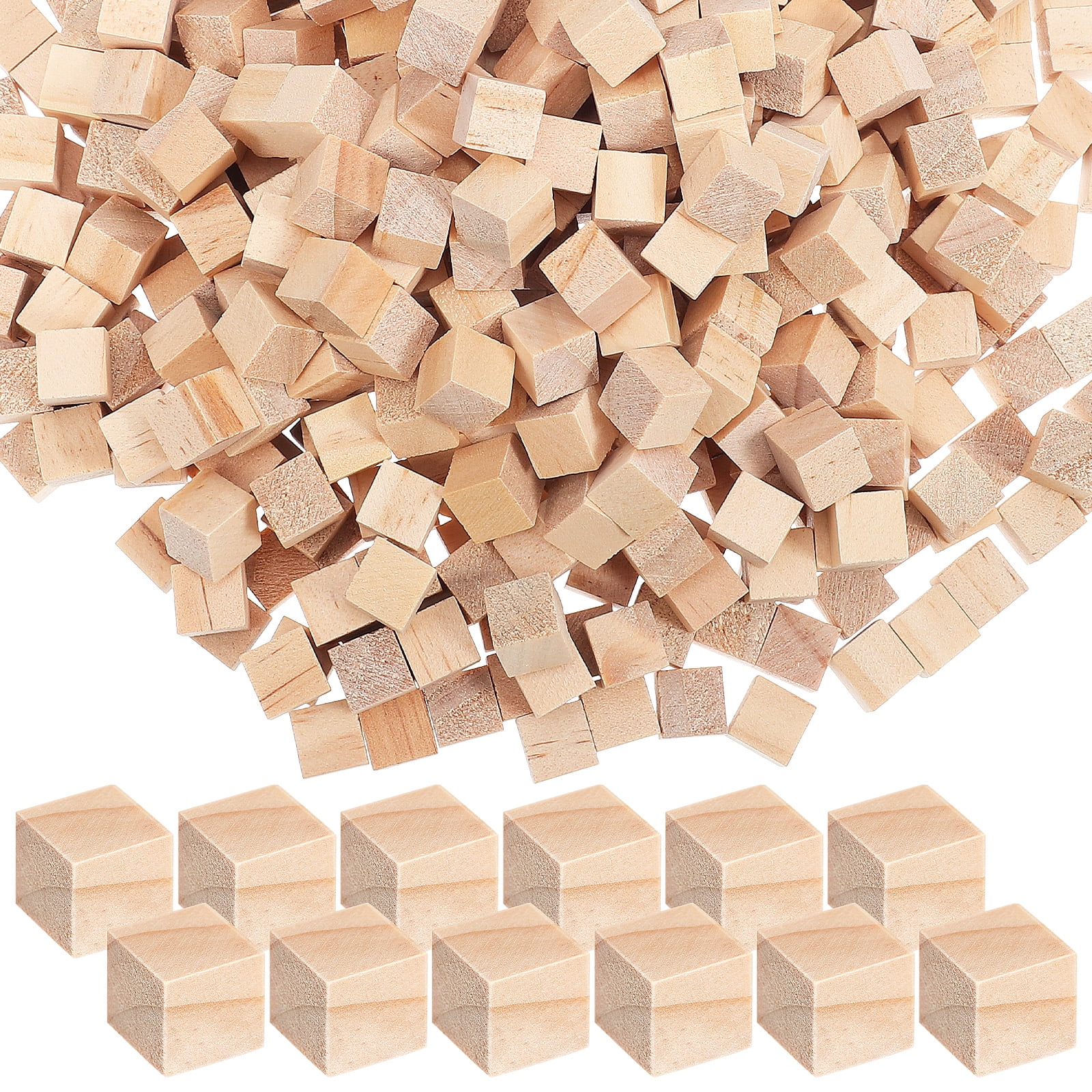 500 Pcs Pine Wood Blocks Wood Cubes Building Cubes Small Wooden Cubes