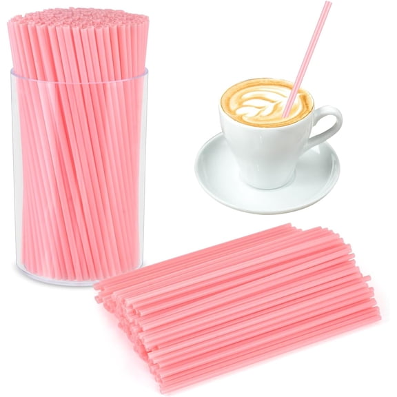 500 Pcs Pink Coffee Stir Sticks Set Coffee Stirrers Holder Acrylic Stir Stick Holder Bar Straws Cocktail Straws Drink Stirrers for Coffee Bar Cocktail Milk Tea Restaurant Home Kitchen Party Supplies