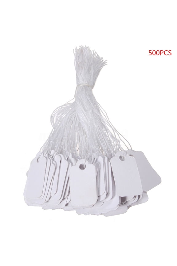 500 Pcs Price Label String Watch Jewelry Clothing Display Merchandise Price Writable Jewelry Paper Cards