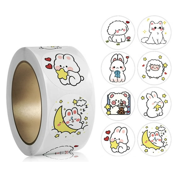 500 Pcs/Roll Animal Stickers Cartoon Insect Stickers Water Bottle Sticker Decals Rewards Stickers Kids Classroom Prizes