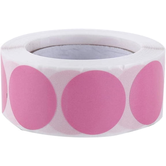500 Pcs Round Dot Stickers Roll, Colorful Color-Code Dot Stickers, 1 Inch Adhesive Color Coding Circle Dot Labels Roll for File Classification(Pink)
