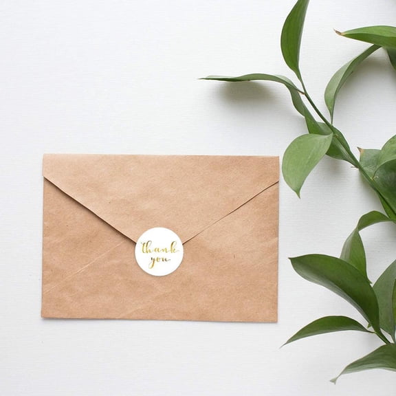 500 Pcs Round White Paper Label Sticker Thank You Sticker Seals Wedding