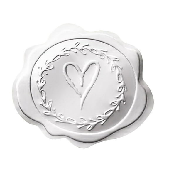 500 Pcs Silver Embossed Envelope Seal, Self-Adhesive Heart Letter Stickers for Valentine Day, Wedding Invitations, Thank You Greeting Cards