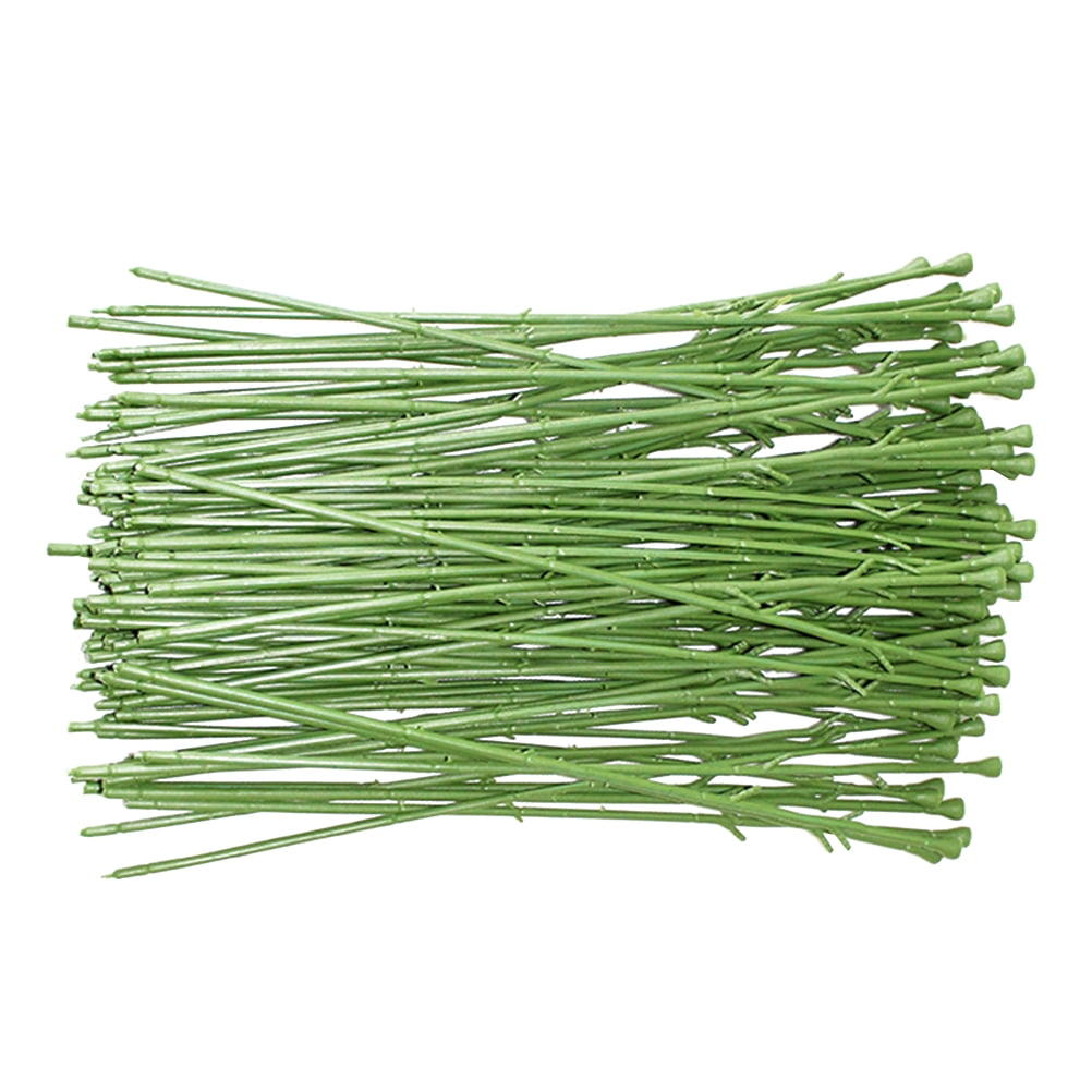 500 Pcs Simulation Flower Stem Artificial Flower Head Handmade Artificial Green Flower Stem DIY
