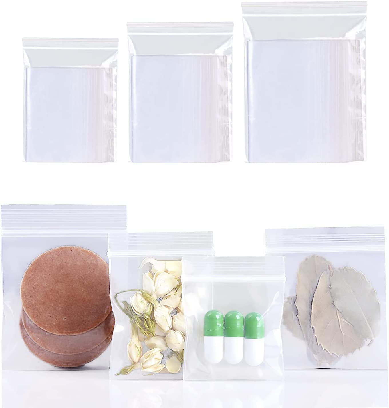 Small Plastic Bags Mini Tiny Bags Thick Clear 8mil(two sides) 2 2.4  150PCS Jewelry Bags Pill Pouch Food Storage Bags Earring Bags Plastic  Packaging Bags Grocery Bags