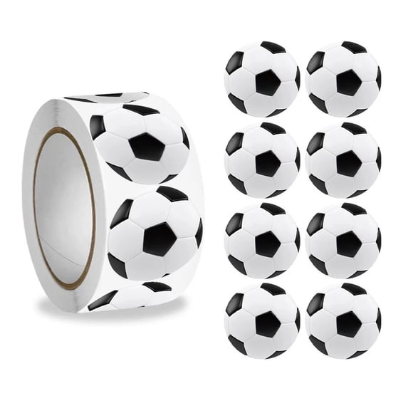 500 Pcs Soccer Sports Ball Stickers, 1 In Adhesive Label Roll for Scrapbooking Gift Wrap Crafts Party Decor