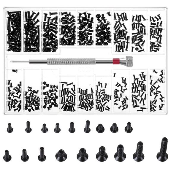 500 Pcs Stainless Steel Small Tiny Screws Assortment Kit Micro Screws Set for Laptop Glasses Electronics Watch