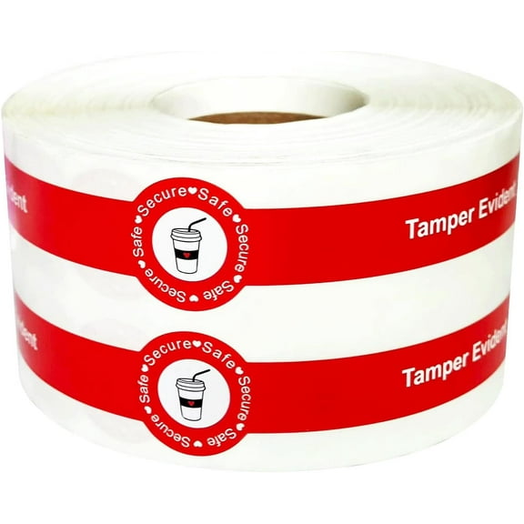 500 Pcs Tamper Evident Seals Stickers Food Delivery Labels 1x9 inch Drink Food Seal Decals