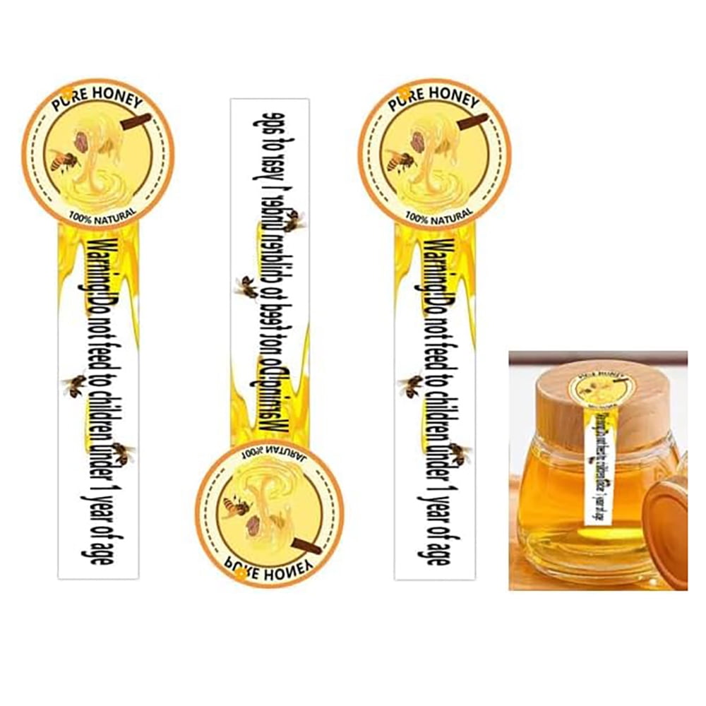 500 Pcs Tamper Proof Honey Stickers Seals Labels for Honey Jars 1.5 4