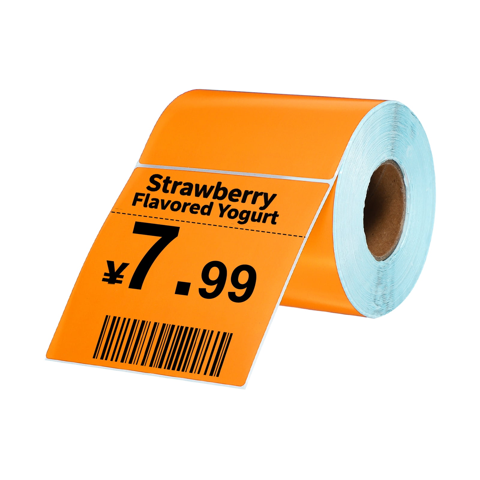 Uxcell 500Pcs Thermal Labels 3.94x3.94" Thermal Printer Labels Stickers Self Adhesive Tags Rectangle Paper Roll Small for Printer Shipping Label Mailing UPS Barcode Address Orange