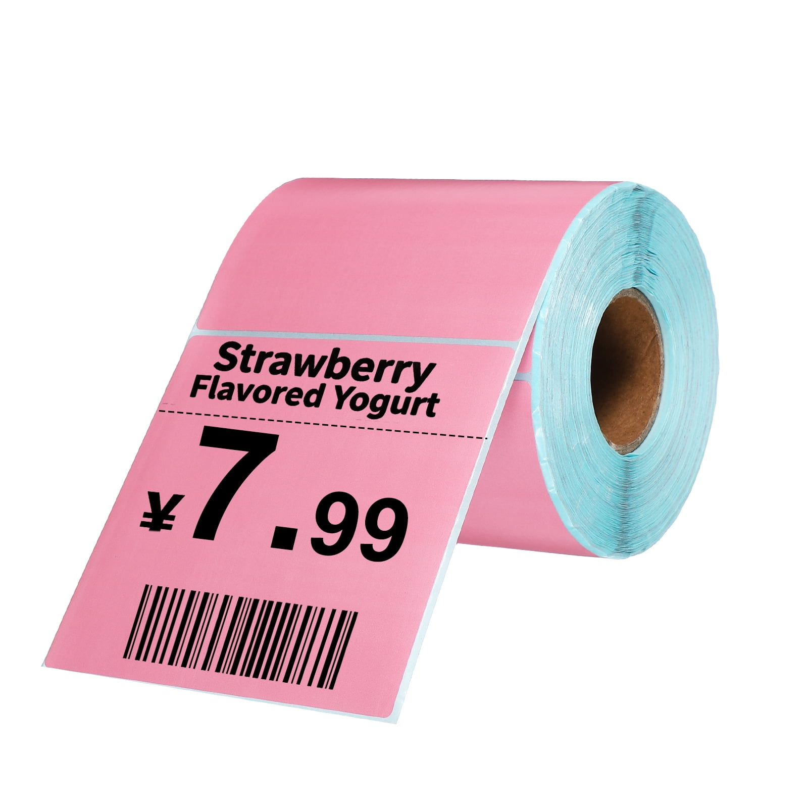 Uxcell 500Pcs Thermal Labels 3.94x3.94" Thermal Printer Labels Stickers Self Adhesive Tags Rectangle Paper Roll Small for Printer Shipping Label Mailing UPS Barcode Address Pink