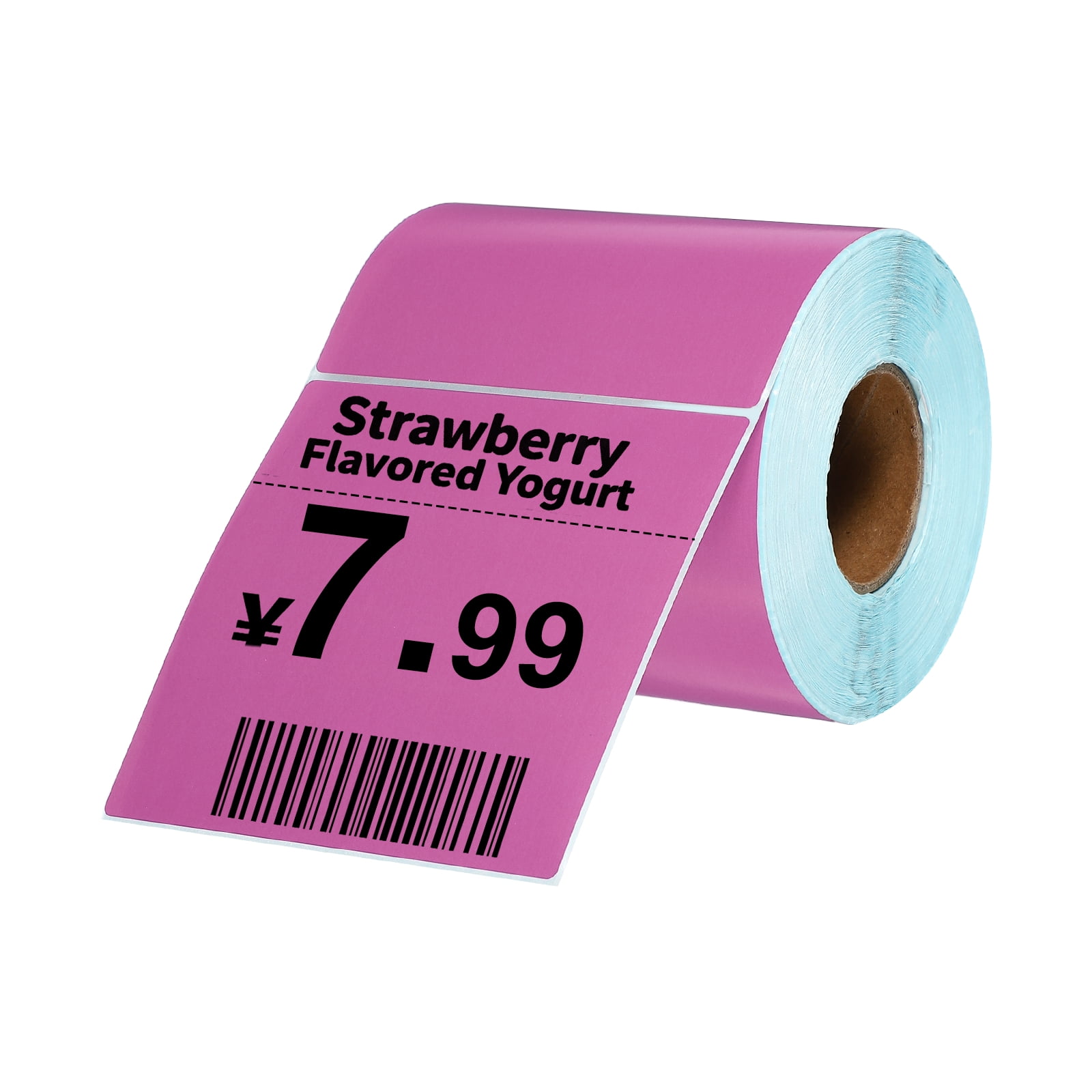 Uxcell 500Pcs Thermal Labels 3.94x3.94" Thermal Printer Labels Stickers Self Adhesive Tags Rectangle Paper Roll Small for Printer Shipping Label Mailing UPS Barcode Address Purple