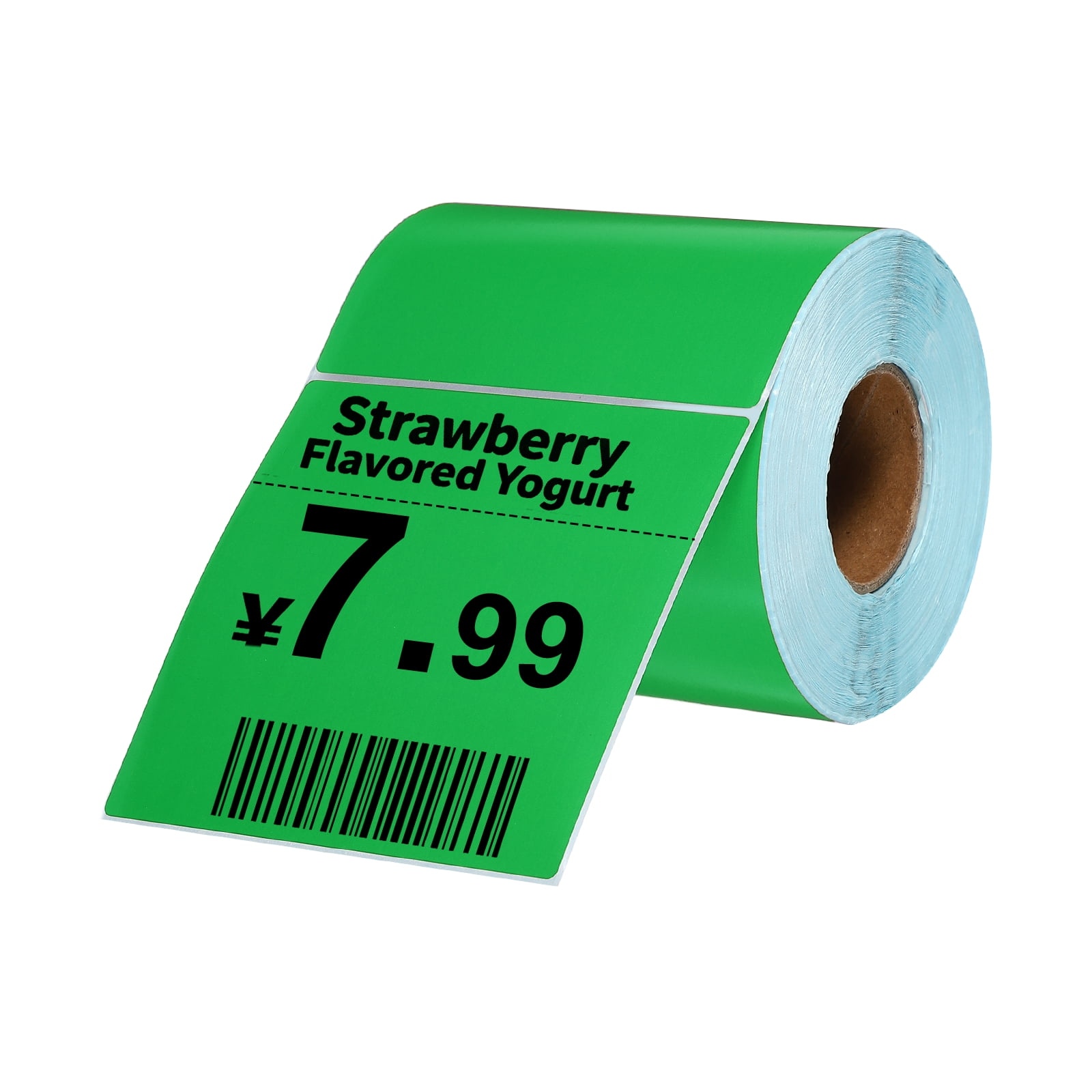 Uxcell 500Pcs Thermal Labels 3.94x3.94" Thermal Printer Labels Stickers Self Adhesive Tags Rectangle Paper Roll Small for Printer Shipping Label Mailing UPS Barcode Address Green
