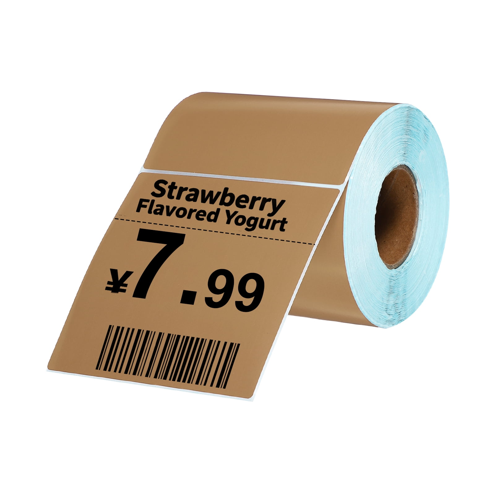 Uxcell 500Pcs Thermal Labels 3.94x3.94" Thermal Printer Labels Stickers Self Adhesive Tags Rectangle Paper Roll Small for Printer Shipping Label Mailing UPS Barcode Address Brown