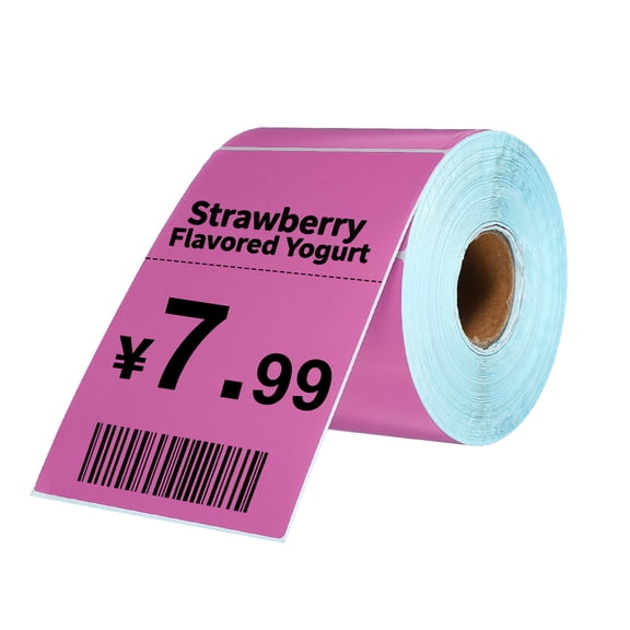 Uxcell 500Pcs Thermal Labels 3.94x5.91" Thermal Printer Labels Stickers Self Adhesive Tags Rectangle Paper Roll Small for Printer Shipping Label Mailing UPS Barcode Address Purple