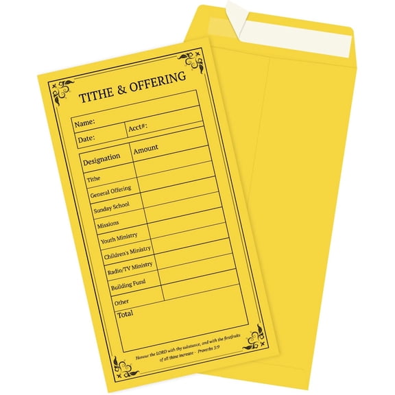 500 Pcs Tithe and Offering Envelopes for Church, 6.5"x3.5" Kraft Church Offering Tithe Donation Envelopes Tithing Cash Envelopes