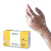 Tronex 2788 Polyethylene Gloves, Food-Safe, Powder-Free, Clear, x-Large, Box of 500