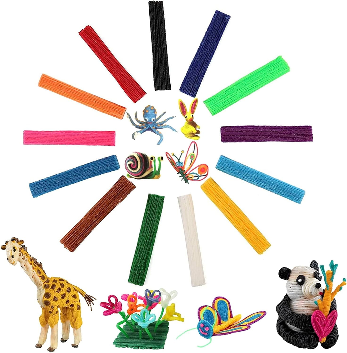 500 Piece Pack Wax Craft Stix Made from Non-Toxic Material-Bendable, Sticky  Sticks of 13 Kinds of Bright Colors in Bulk. Perfect Travel Toys, Gifts for  Children DIY, Used for School Project Handicraft 