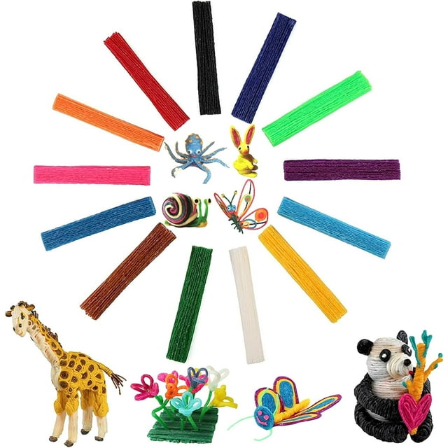 500 Pcs Wax Craft Sticks for Kids,13 Colors Wax String in Bulk,Reusable