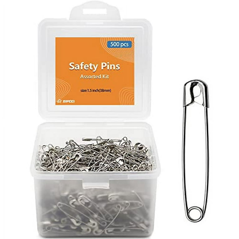 500 Pcs ZIPCCI 1.5 inch Safety Pins,Small Safety Pins for Home Office Use  DIY Crafts Jewelry Making 