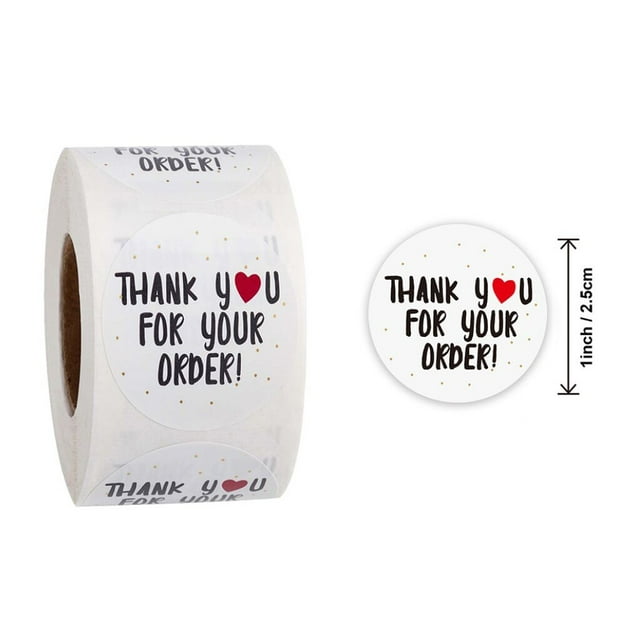 500 Pcs/roll Round Thank You for Your Heart Sticker Handmade Seal Labels Lean Stickers Old
