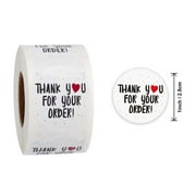 500 Pcs/roll Round Thank You for Your Order Heart Sticker Handmade Seal Labels