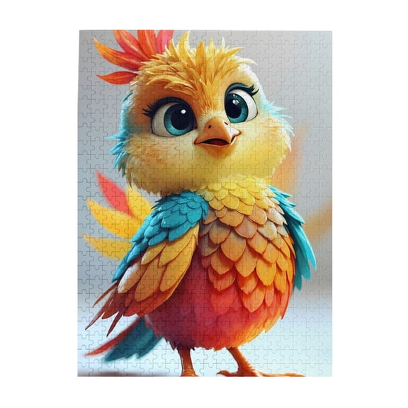 500 Piece Adorable Colorful Bird Jigsaw Puzzle For Adults Whimsical Wooden Brain Game, Relaxing Stress Relief, Artistic Home Decor, Gift Idea