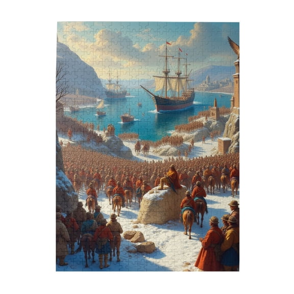 500 Piece Adult Jigsaw Puzzle Arrival Of The Regiment A Challenging And Relaxing Historical Scene Puzzle Great Gift Idea For Puzzle Enthusiasts.