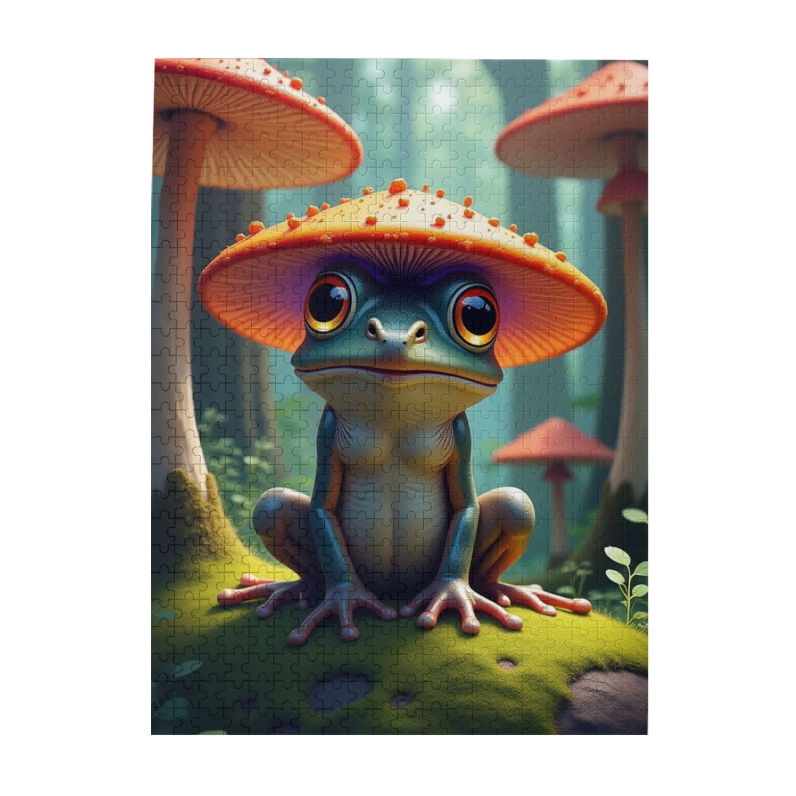 500 Piece Adult Jigsaw Puzzle Frog Under Mushroom Fun & Challenging ...