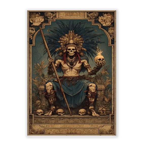500-Piece Adult Wood Jigsaw Puzzle, Aztec Skeleton Warrior God Art, Intellectual Challenge, Stress-Relieving, Family Activity, Home Wall Decor, Eco-Friendly, 20.5x15in