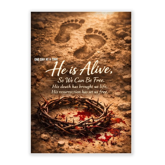 500-Piece Adult Wood Jigsaw Puzzle, Crown of Thorns Footprint Resurrection Bible Verse Christian Art, High-Difficulty, Stress-Relieving Family Activity, Home Wall Decor, Eco-Friendly, 20.5x15in