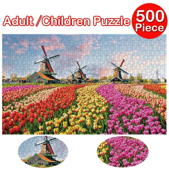 500-Piece Art Puzzle for Adults - 18"x11" Frameable Snap-Fit | Premium Paper Puzzles Ages 14+ multicolor