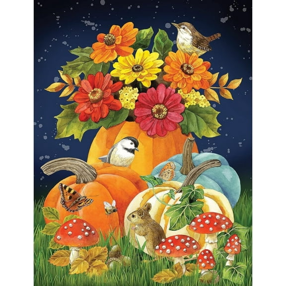 500-Piece Autumn Charm Fall Pumpkins & Woodland Creatures Puzzle, 18×24″