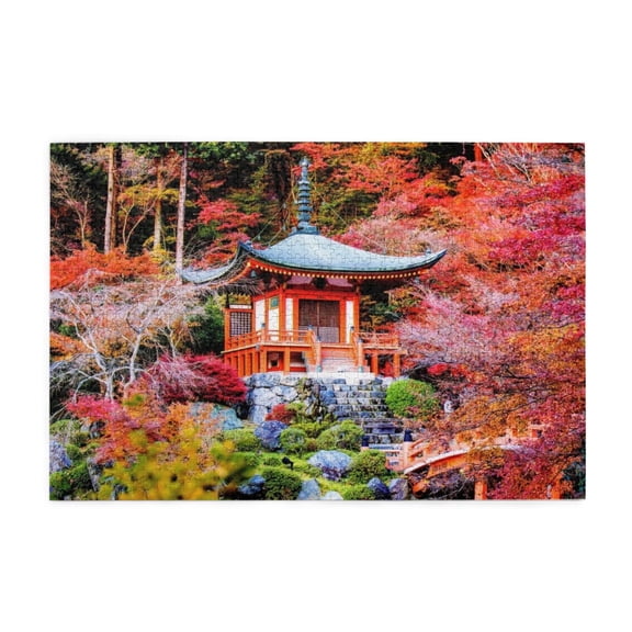 500 Piece Autumn Temple Pagoda Jigsaw Puzzle Fun & Relaxing Adult Puzzle Game Home Decor Great Gift Idea