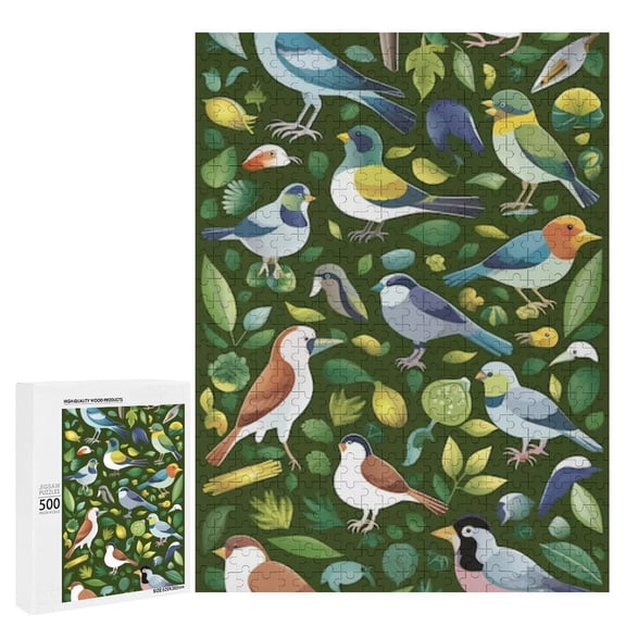 500 Piece Bird Puzzle, Fun and Challenging Wooden Jigsaw for Adults, Perfect for Family Entertainment and Game Nights