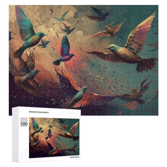 500 Piece Bird Puzzle for Family Game Night - Challenging and Fun Jigsaw Game