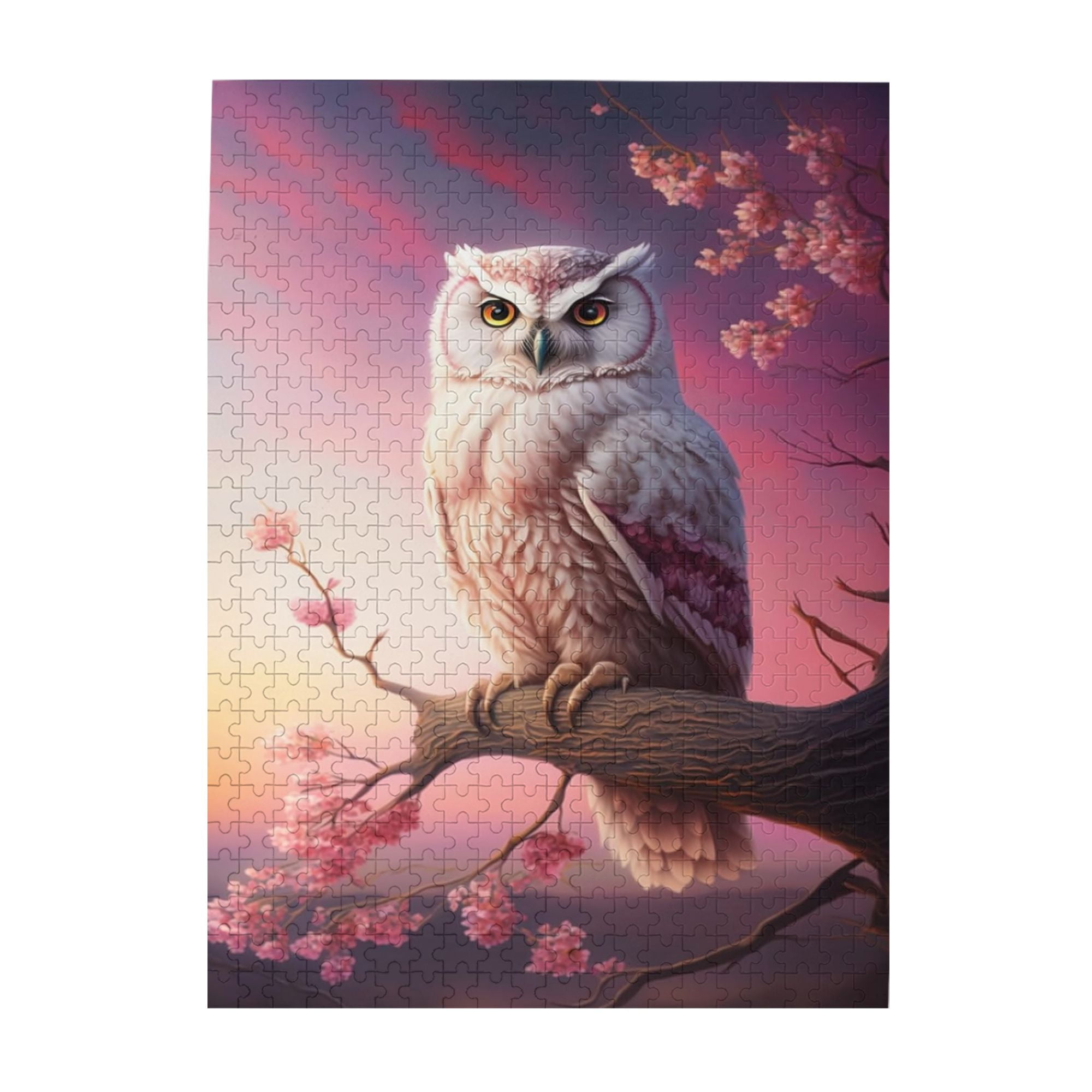 White Owl Wooden Jigsaw Puzzle - 500 Pieces, Challenging Puzzle Game & Wall Art Gift