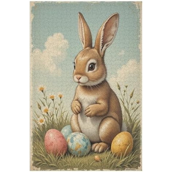 500 Piece Bunny with Easter Eggs Hello Spring Colorful Holiday Bunny Puzzle for Adults – Fun Family Game for Game Nights, Festive Easter Gift & Spring Home Decoration