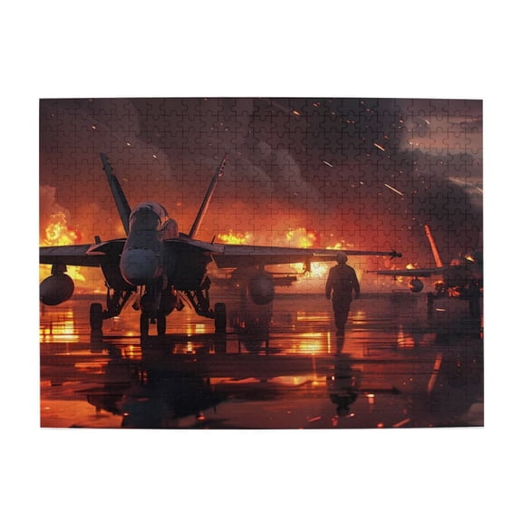 500 Piece Captivating Fighter Jet Military Aviation Jigsaw Puzzle For Adults – Challenging Wooden Game, Intense Artwork, Relaxing Brain Exercise, Great Gift & Home Decor