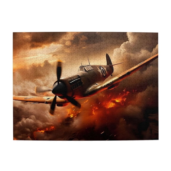500 Piece Captivating WWII Fighter Plane Wooden Jigsaw Puzzle For Adults – Challenging Military Artwork, Relaxing Brain Exercise, Great Gift & Home Decor