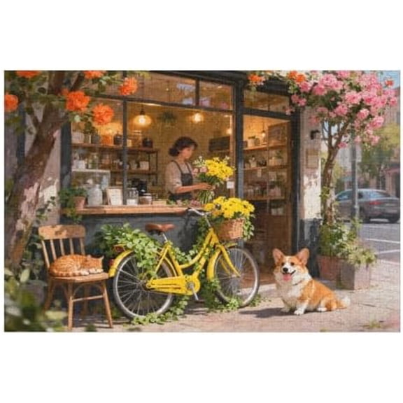 500 Piece Challenging Flower Shop Impossible Design Puzzle for Adults, 20.5x15 in – Dust-Free Material, Perfect Family Decoration Kit Game Nights