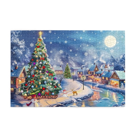 500 Piece Christmas Landscape Jigsaw Puzzle Fun And Challenging Adult Puzzle Game Unique Artwork Home Decor Great Gift Idea For Puzzle Lovers