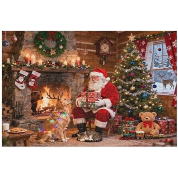 500 Piece Christmas Surprise Festive Holiday Artwork Puzzle for Adults, 20.5x15 in – Seasonal Family Game Gift