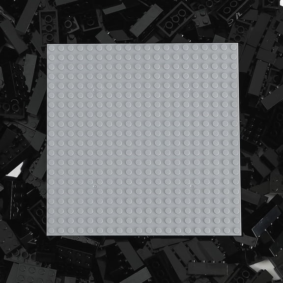 500 Piece Classic Building Bricks and 1 Gray Baseplate, 2x4 Bricks Bulk Creative Building Toys, Blocks Bulk for Kids Ages 6+, Black(Samll Bricks, 1.25x0.62x0.47 in)