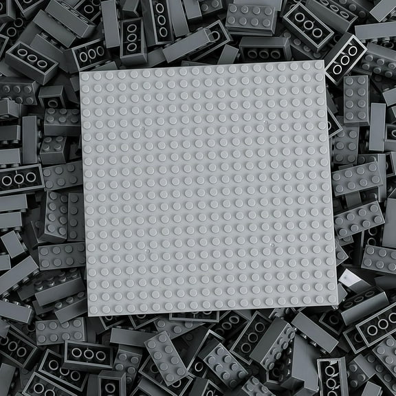 500 Piece Classic Building Bricks and 1 Gray Baseplate, 2x4 Bricks Bulk Creative Building Toys, Blocks Bulk for Kids Ages 6+, Dark Gray(Samll Bricks, 1.25x0.62x0.47 in)