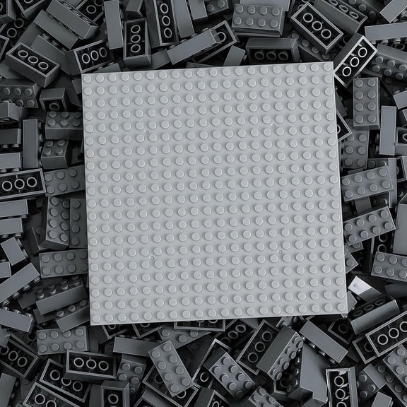 500 Piece Classic Building Bricks and 1 Gray Baseplate, 2x4 Bricks Bulk Creative Building Toys, Blocks Bulk for Kids Ages 6+, Dark Gray(Samll Bricks, 1.25x0.62x0.47 in)