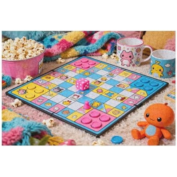 500 Piece Colorful Board Game Scene Puzzle for Adults – DIY Home Decor, Family Fun Interactive Game Night, Multicolor Art, Challenging
