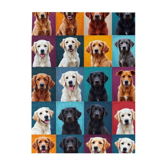 500 Piece Colorful Dogs Jigsaw Puzzle For Adults 16 Dog Breeds Vibrant Artwork Challenging And Fun Brain Teaser Home Decor Great Gift Idea